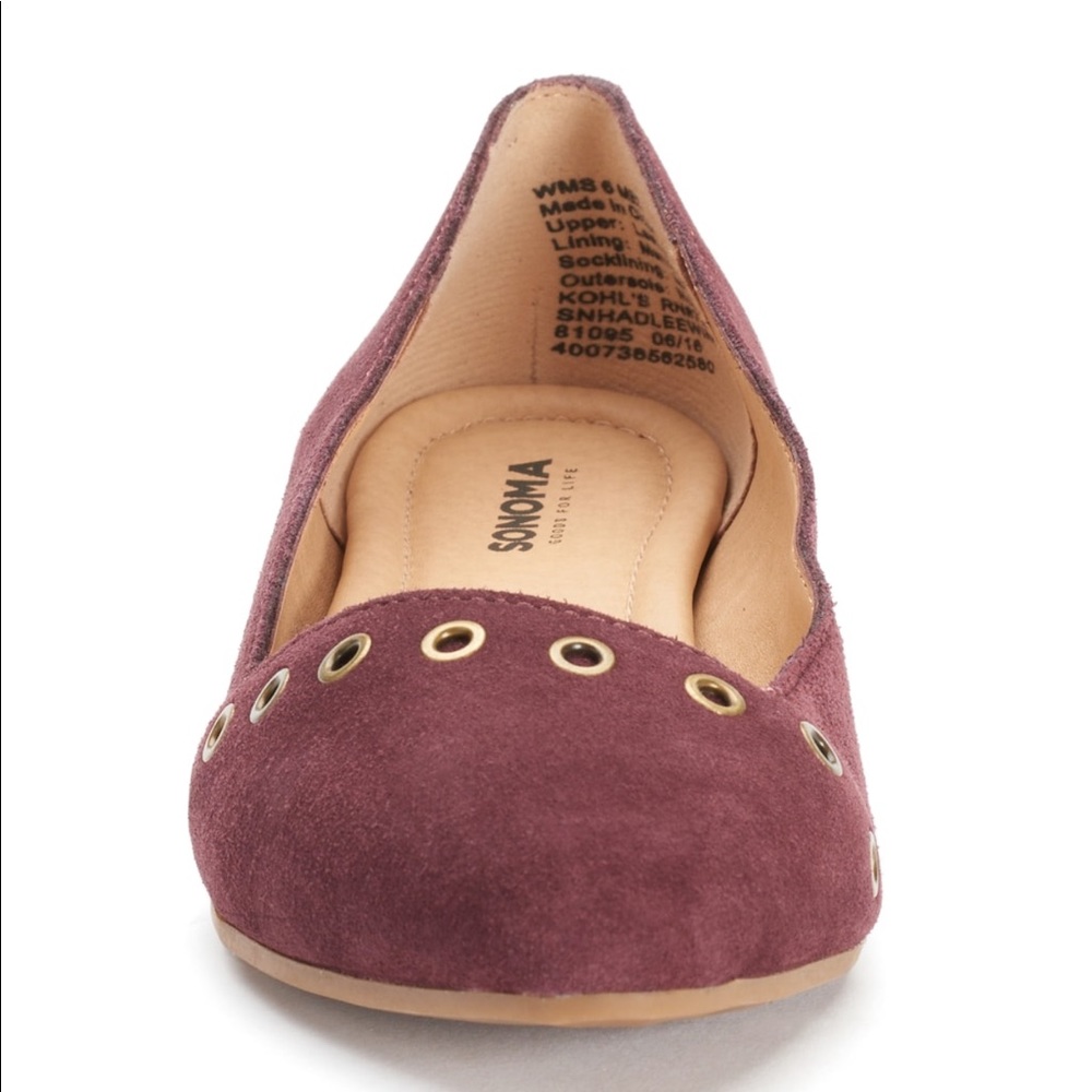 Sonoma Women’s Suede Flats Olive New - Picture 3 of 7